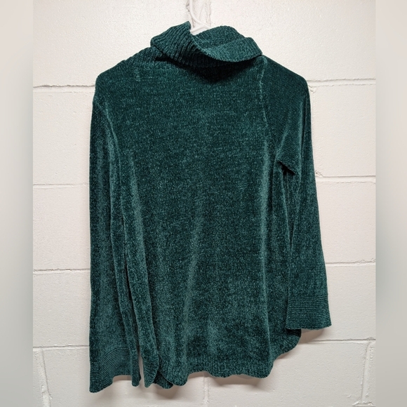 Soft Surroundings Womens Emerald Green Cowl Neck Sweater Size Small - Picture 3 of 5